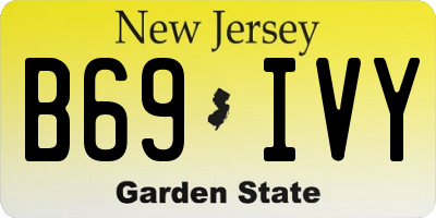 NJ license plate B69IVY