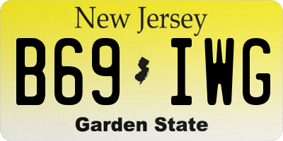 NJ license plate B69IWG