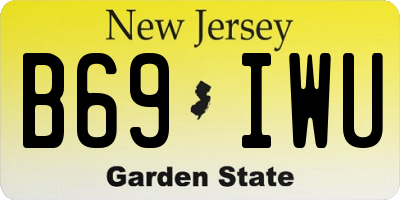 NJ license plate B69IWU