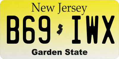 NJ license plate B69IWX