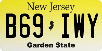 NJ license plate B69IWY