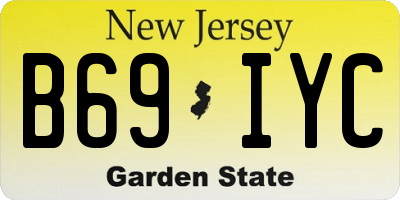 NJ license plate B69IYC