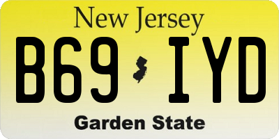 NJ license plate B69IYD