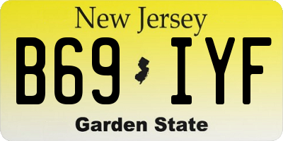 NJ license plate B69IYF