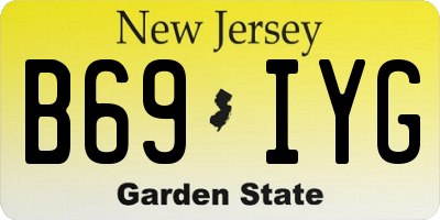 NJ license plate B69IYG