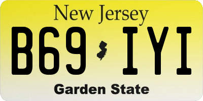 NJ license plate B69IYI