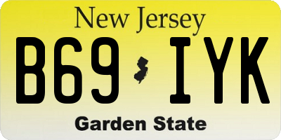 NJ license plate B69IYK