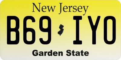 NJ license plate B69IYO