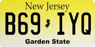 NJ license plate B69IYQ