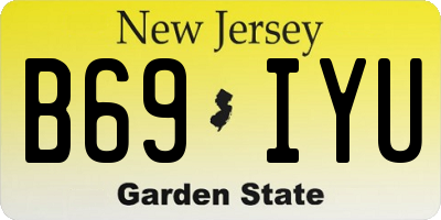 NJ license plate B69IYU