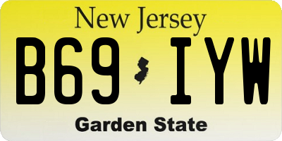 NJ license plate B69IYW