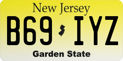 NJ license plate B69IYZ