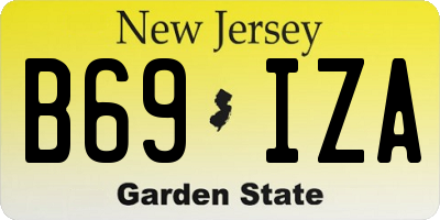 NJ license plate B69IZA