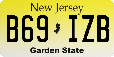 NJ license plate B69IZB