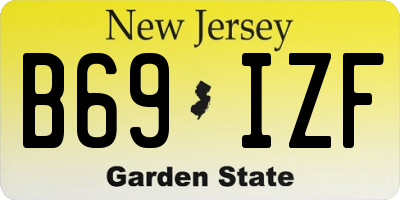 NJ license plate B69IZF