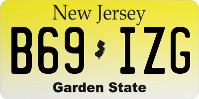 NJ license plate B69IZG