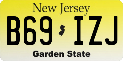 NJ license plate B69IZJ
