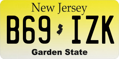 NJ license plate B69IZK