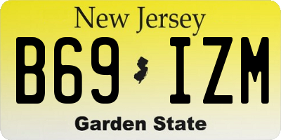 NJ license plate B69IZM