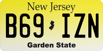 NJ license plate B69IZN