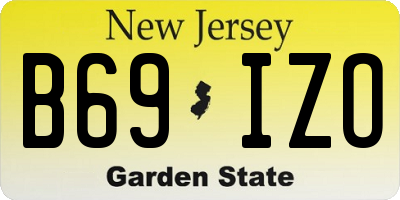 NJ license plate B69IZO