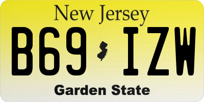NJ license plate B69IZW