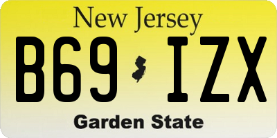 NJ license plate B69IZX
