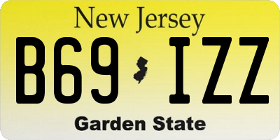 NJ license plate B69IZZ