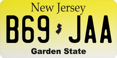 NJ license plate B69JAA