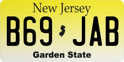 NJ license plate B69JAB