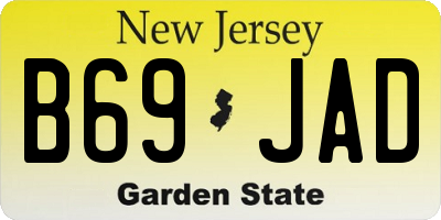 NJ license plate B69JAD