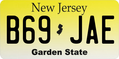 NJ license plate B69JAE