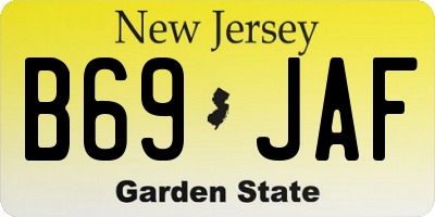 NJ license plate B69JAF