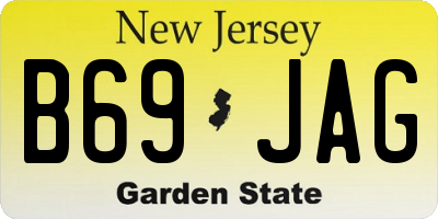 NJ license plate B69JAG