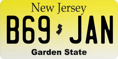 NJ license plate B69JAN