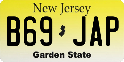 NJ license plate B69JAP