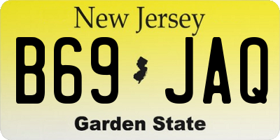 NJ license plate B69JAQ