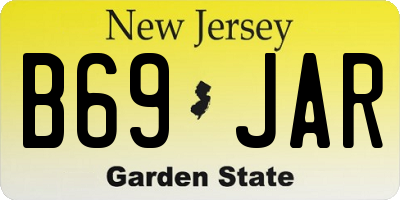 NJ license plate B69JAR