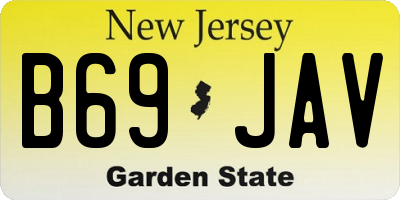 NJ license plate B69JAV