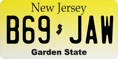 NJ license plate B69JAW