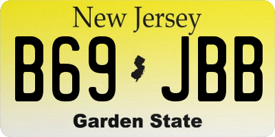 NJ license plate B69JBB
