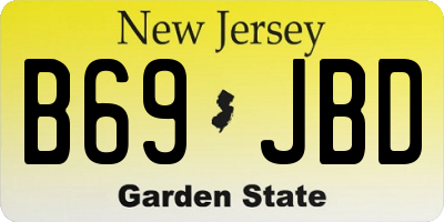 NJ license plate B69JBD