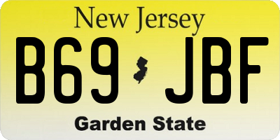 NJ license plate B69JBF