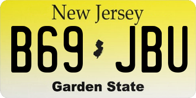 NJ license plate B69JBU