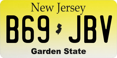 NJ license plate B69JBV