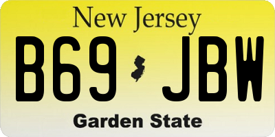 NJ license plate B69JBW