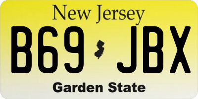 NJ license plate B69JBX