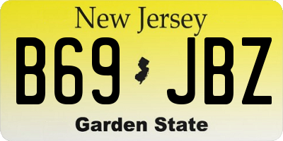NJ license plate B69JBZ