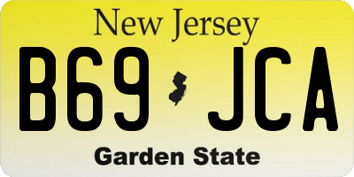 NJ license plate B69JCA
