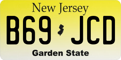 NJ license plate B69JCD